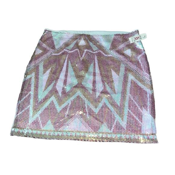 Decree Sequin Y2k Bling Mini Skirt NWT Size large - Picture 1 of 3